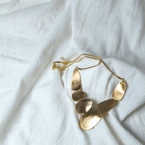 Golden Ellipse Pendant Punk Necklace Detail 1 | Chickalaka