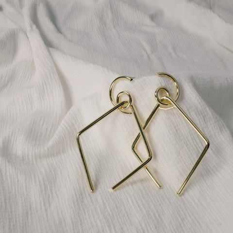 18K Gold Plated Geomertrical  Earrings detail 2