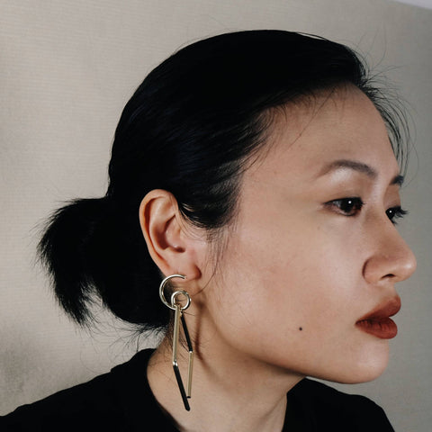 Geometric Gold Rhombic Drop Earrings model 2 | Chickalaka