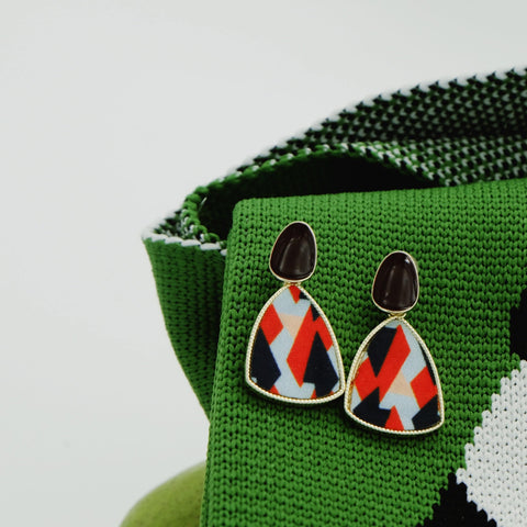 Enamels Beaded Triangle Earrings - Chickalaka Detail 3